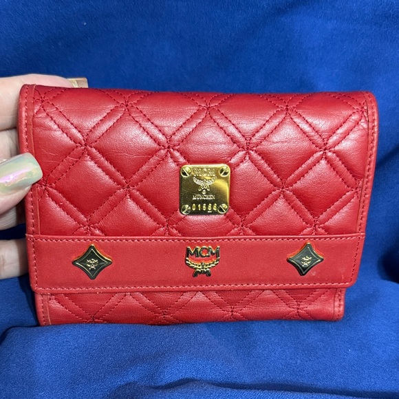 MCM Scarlet Quilted Leather Wallet - Picture 1 of 11